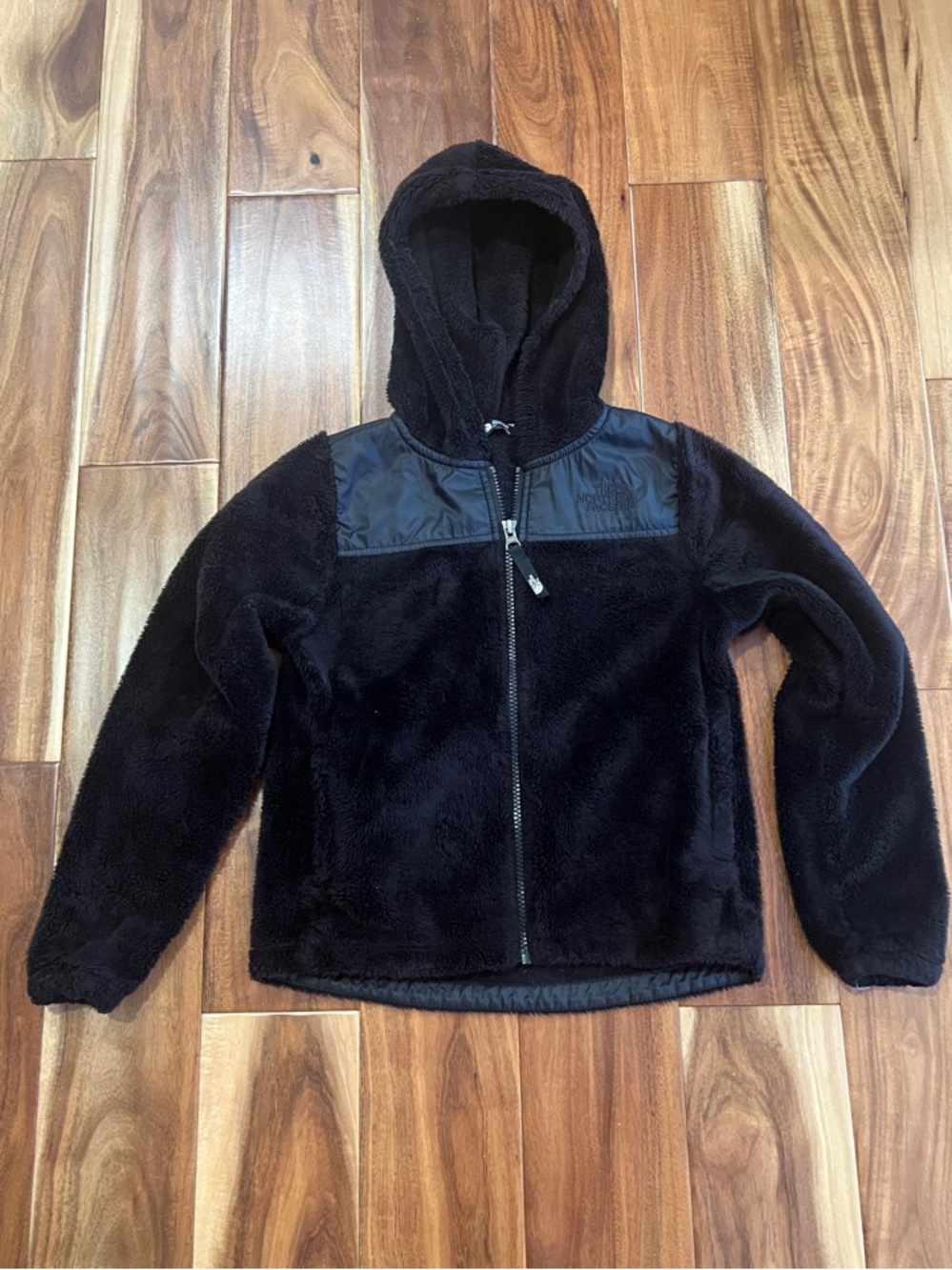 The North Face Girls Black Fleece Hooded Jacket - Size S (7/8)